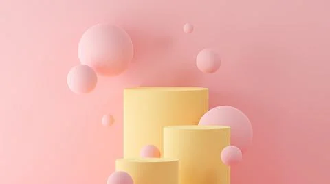 3D Illustration of shiny objects floating in zero gravity simulation Stock Illustration