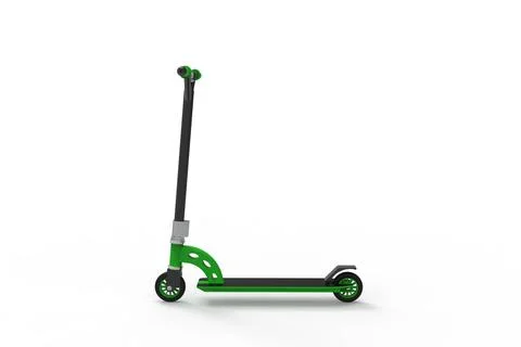 3D Illustration of Side view of Electric Scooter Stock Illustration