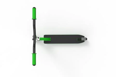 3D Illustration of Side view of Electric Scooter Stock Illustration
