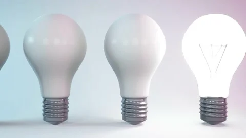3D illustration of simple light bulbs Stock Footage 140191889