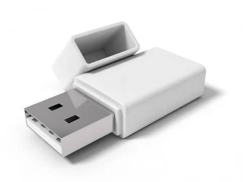 3d illustration of simple usb stick. Stock Illustration