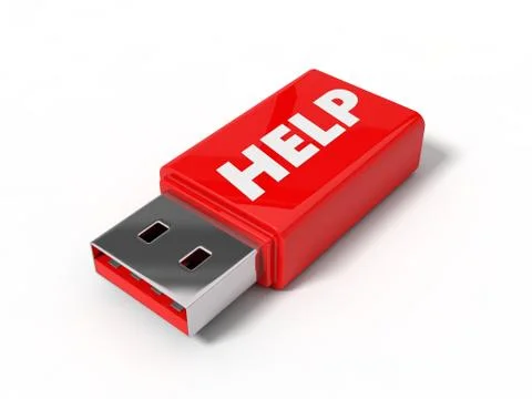 3d illustration of simple usb stick for help. Stock Illustration