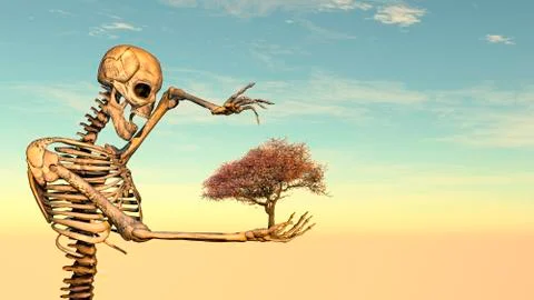 3D illustration of skeleton Stock Illustration
