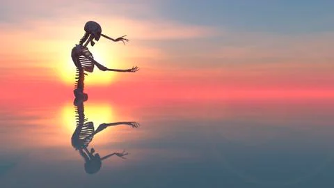 3D illustration of skeleton Stock Illustration