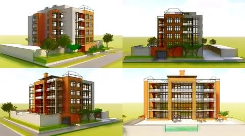 3d illustration. Small functional condominium with its own enclosed area, gar Ilustración de archivo