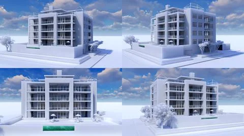 3d illustration. Small functional condominium with its own enclosed area, gar Ilustración de archivo