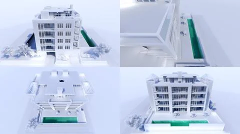 3d illustration. Small functional condominium with its own enclosed area, gar Ilustración de archivo