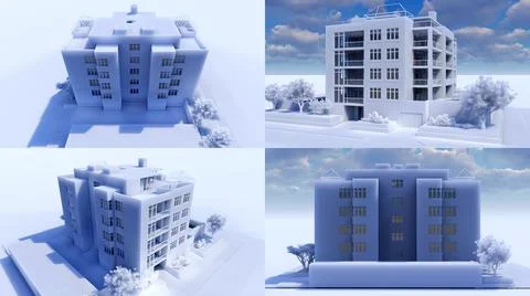 3d illustration. Small functional condominium with its own enclosed area, gar Illustrazione stock