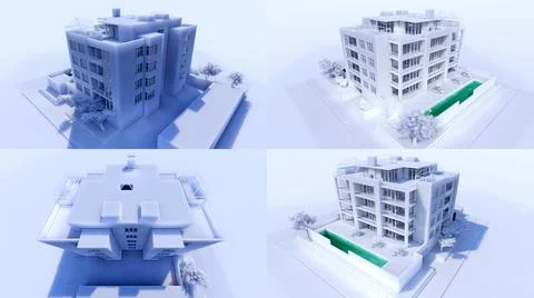 3d illustration. Small functional condominium with its own enclosed area, gar Ilustración de archivo