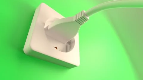 3D illustration of a socket and a plug Stock-Illustration