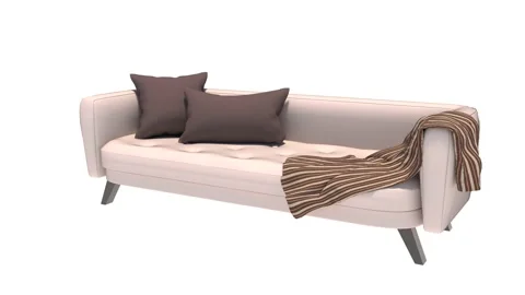 3d illustration sofa on white background Stock Footage 138485363