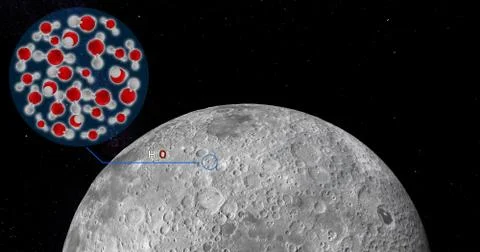 3D Illustration SOFIA found water on the surface of the moon, surface rash of Stock Illustration