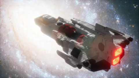 3D illustration of a spaceship in orbit around planet earth Stock Footage 129885080