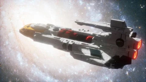 3D illustration of a spaceship in orbit around planet earth Video stock 138085428