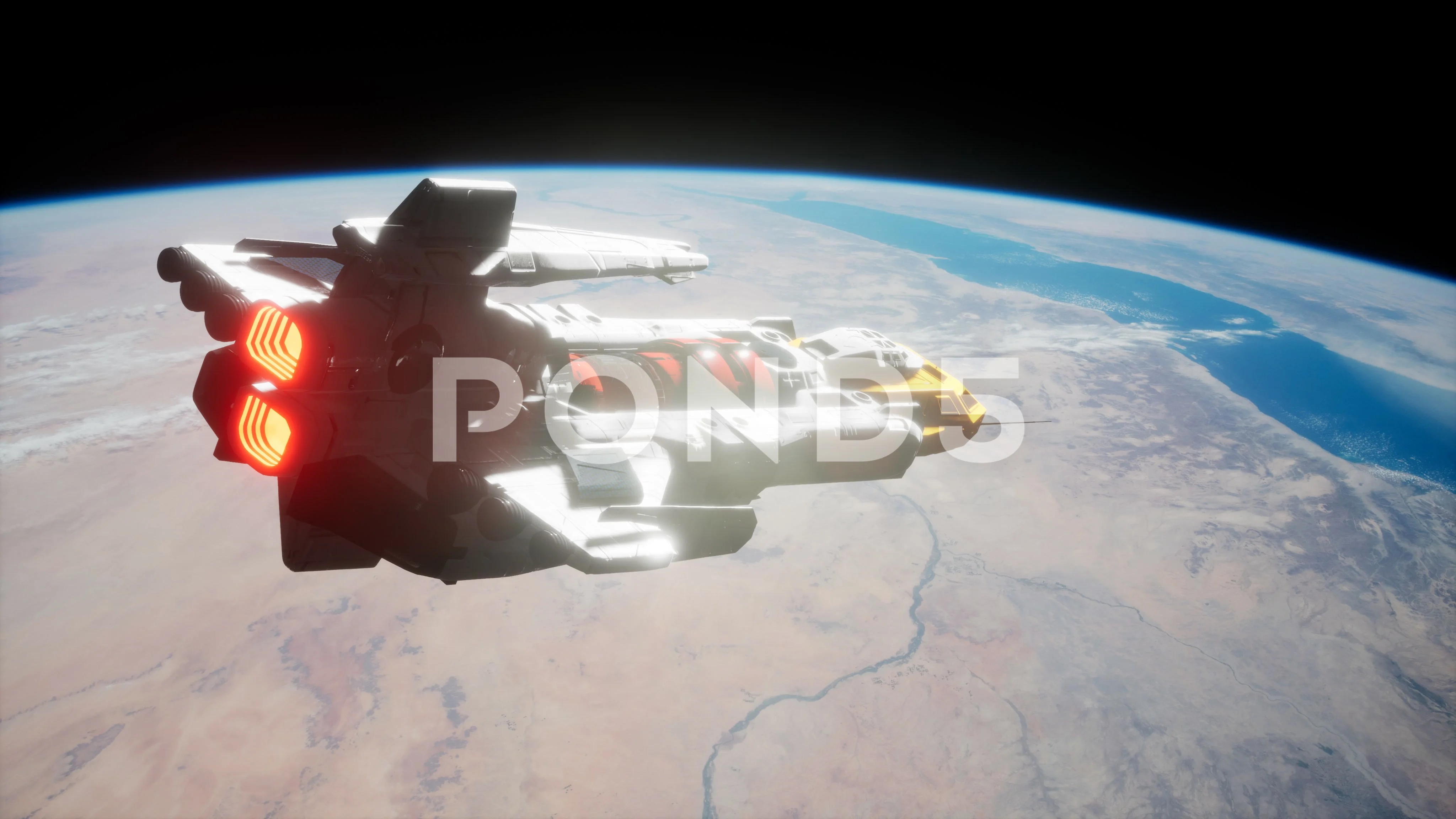 ship orbiting planet spaceplan
