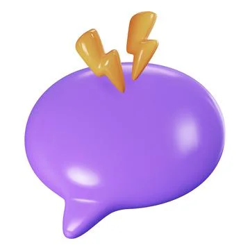 3d illustration of speech bubble with bolts 스톡 일러스트