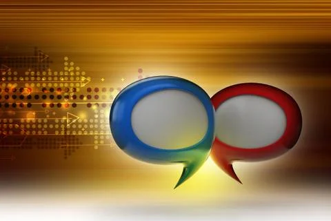 3d illustration of Speech bubbles Illustrazione stock