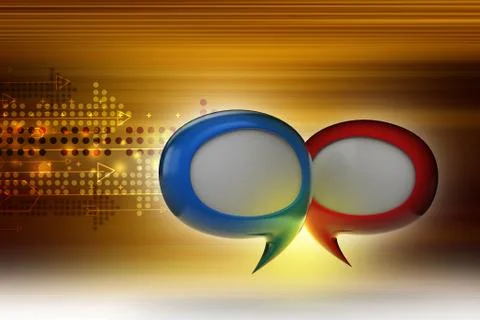 3d illustration of Speech bubbles Stock Illustration