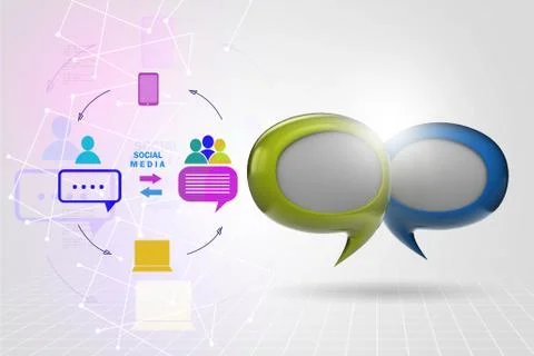 3d illustration of Speech bubbles Stock Illustration