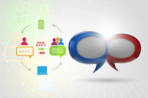 3d illustration of Speech bubbles Illustrazione stock