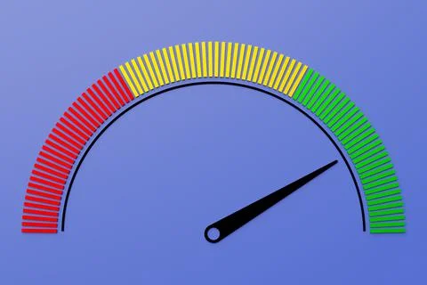 3d illustration of speed measuring speed icon. Colorful speedometer icon, spe Stock Illustration