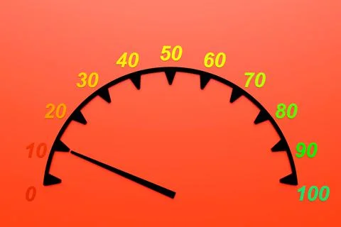 3d illustration of speed measuring speed icon. Black speedometer icon, speedo Stock Illustration