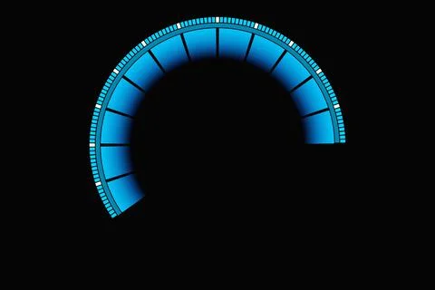 3d illustration of speed measuring speed icon. Blue speedometer icon, speedom Stock Illustration