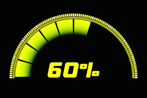3d illustration of speed measuring speed icon.; Yellow speedometer icon; spee Stock Illustration