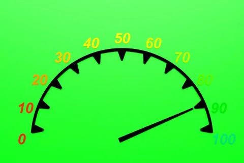 3d illustration of speed measuring speed icon. Black speedometer icon, speedo Stock Illustration