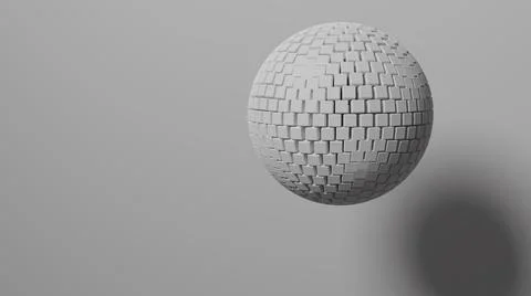 3D Illustration of a sphere composed of cubes. Stock Illustration