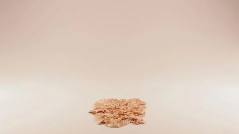 3d illustration of sphere covered in beige silk fabric, isolated on pastel Stock Illustration