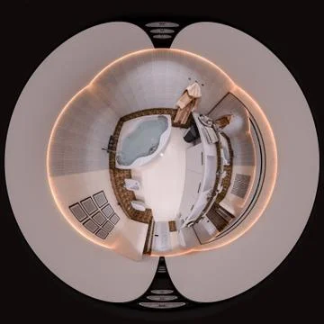 3d illustration spherical 360 degrees seamless bathroom panorama Stock Illustration