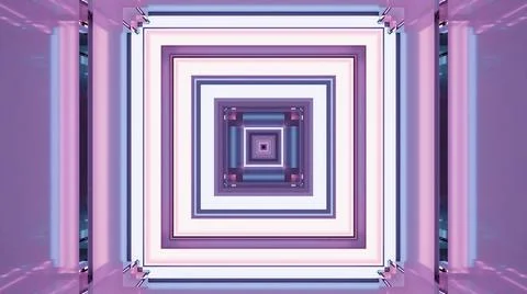 3D illustration of a square shaped geometric mandala pattern in light pink and Illustrazione stock