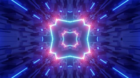 3d illustration of square shaped moving tunnel Stock Footage 160529071