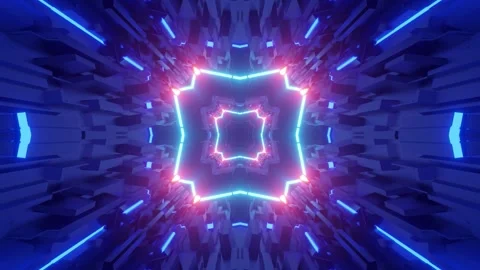 3d illustration of square shaped moving tunnel Stock Footage 160542128