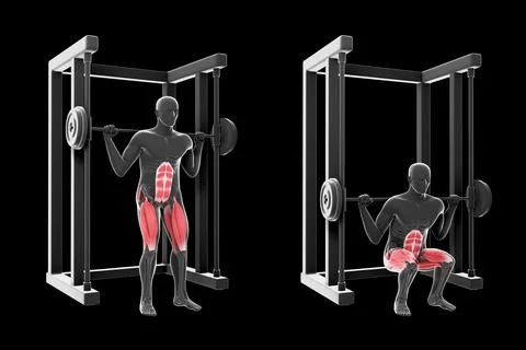 3d Illustration of  Squat Multipower Stock Illustration