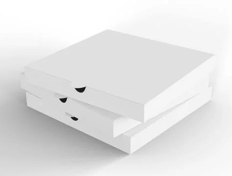 3D Illustration. Stack of pizza boxes mockup. Stock Illustration