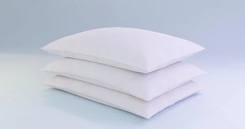 3d illustration of a stack of white pillows. Stock Illustration