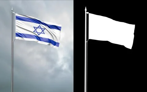 3d illustration of the state flag of the state of Israel Stock Illustration