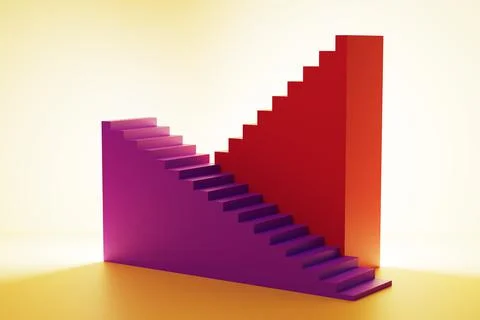 3D illustration of steps symbolizing progress and development Illustrazione stock