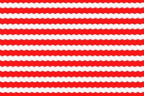 3d illustration of a stereo strip of different colors. Geometric  red and whi Illustrazione stock