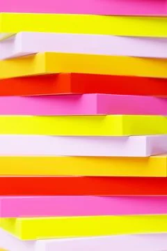 3d illustration of a stereo strip of different colors. Geometric stripes. Abs Stock Photos