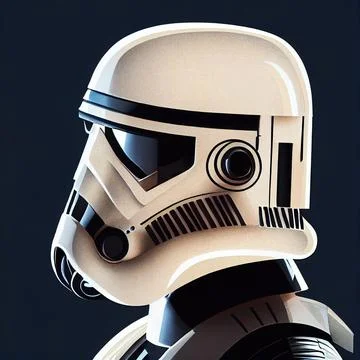 3D illustration of a stormtrooper helmet from the future Illustrazione stock