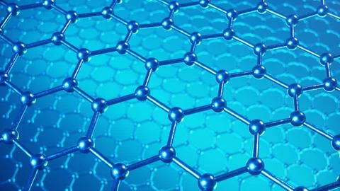 3d Illustration structure of the graphene or carbon surface, abstract Stock Illustration