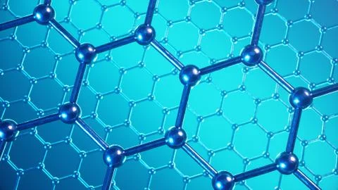 3d Illustration structure of the graphene or carbon surface, abstract Stock Illustration