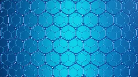 3d Illustration structure of the graphene or carbon surface, abstract 库存插图