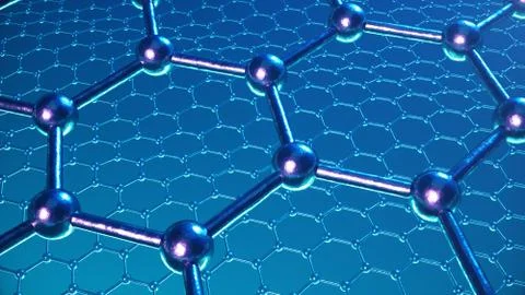 3d Illustration structure of the graphene or carbon surface, abstract Stock Illustration