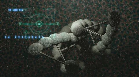 3d illustration - Structure Molecules of alien DNK . Stock Illustration
