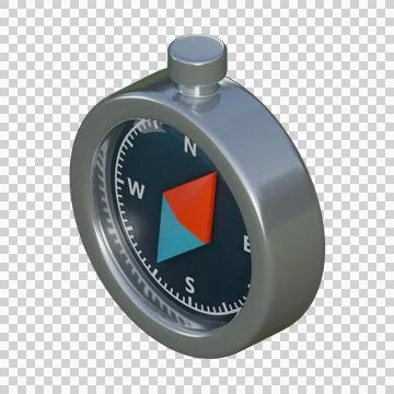 3D illustration of a stylish compass Stock Illustration