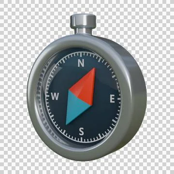 3D illustration of a stylish compass Stock Illustration